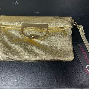Sondra Roberts Metallic Gold Clutch